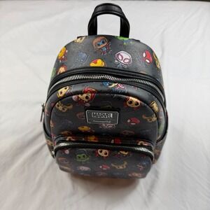 Loungefly Marvel Funko Pop Avengers Mini Backpack Grey Faux Leather NWT